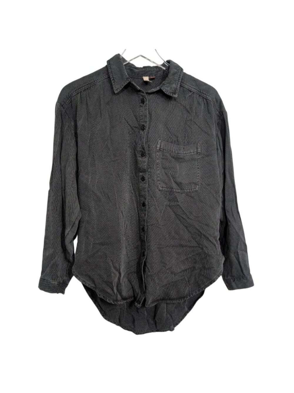 Pilcro Corduroy Shirt Womens Size Small Gray Utility Grunge Minimalist Oversized